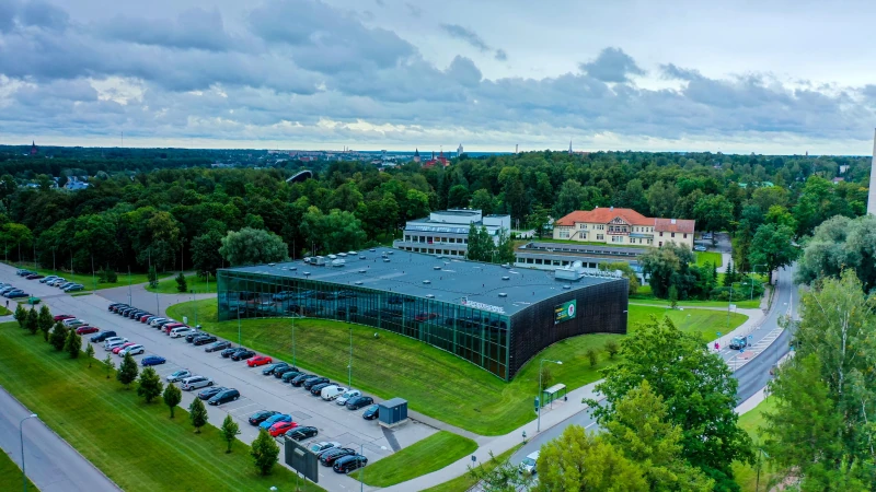 Aerial view of the Estonian University of Life Sciences Sports Hall in Tartu